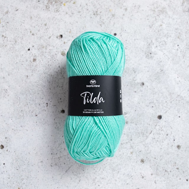 Tilda Garn Bomullsmix 50 g Mermaid Turquoise (91) Svarta Fåret
