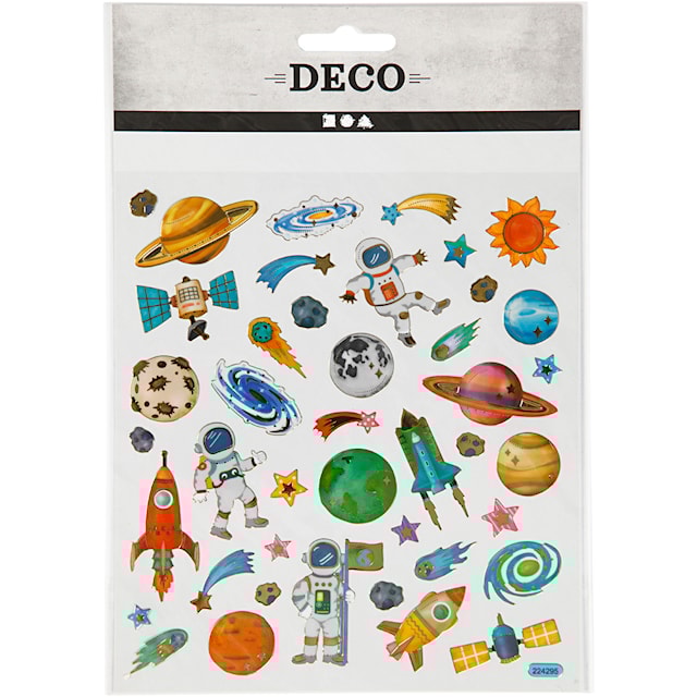 Tuotekuva 2 - Tarrat, avaruus, arkki 15x16,5 cm, ca. 41 kpl, 1 ark