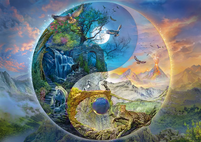 Produktbild 2 för Yin & Yang Mountain World Pussel 1000 Bitar Schmidt