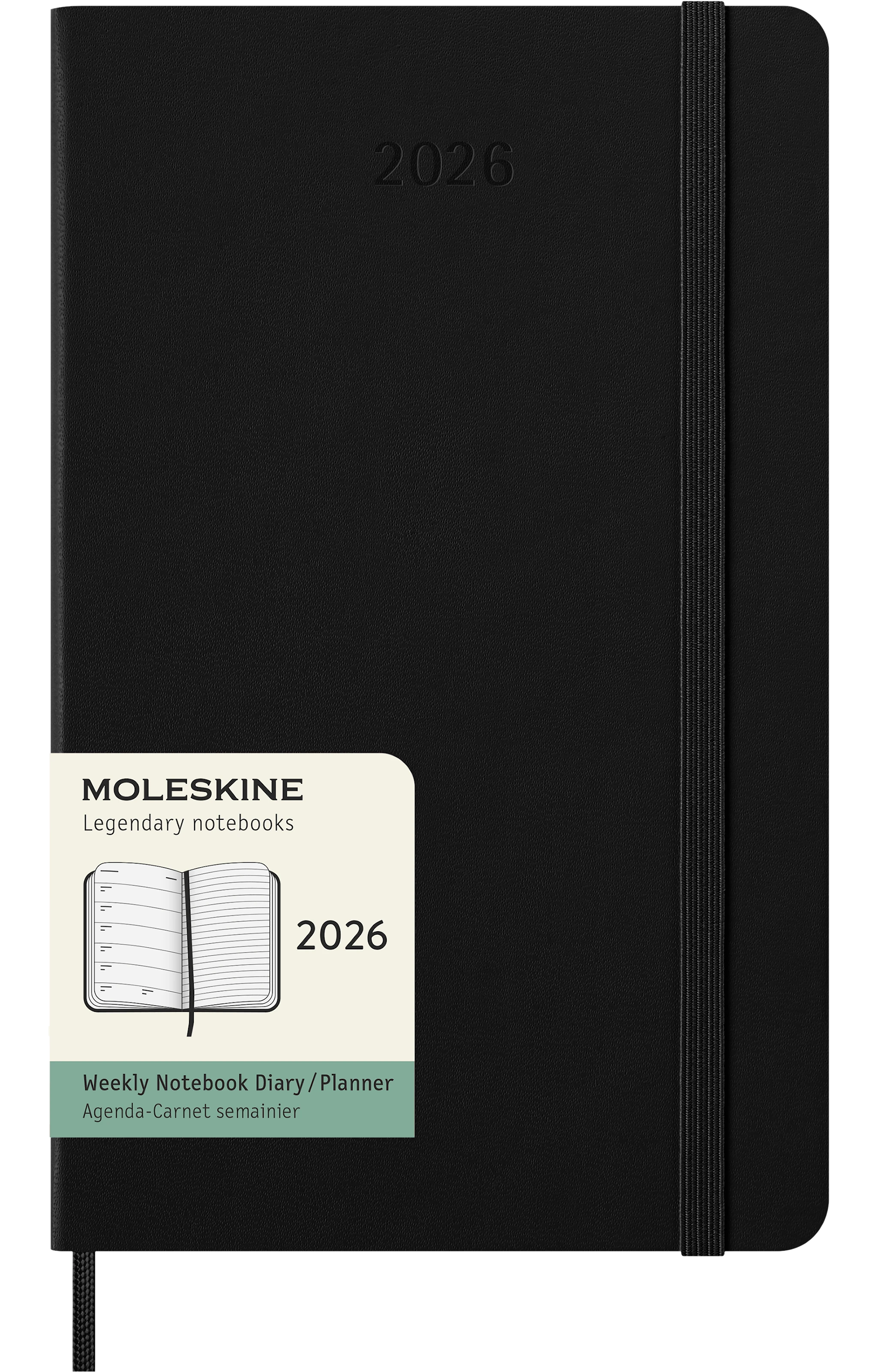 Tuotekuva ille Kalenteri 2026 Classic Hard 12M Week Note Large Musta Moleskine