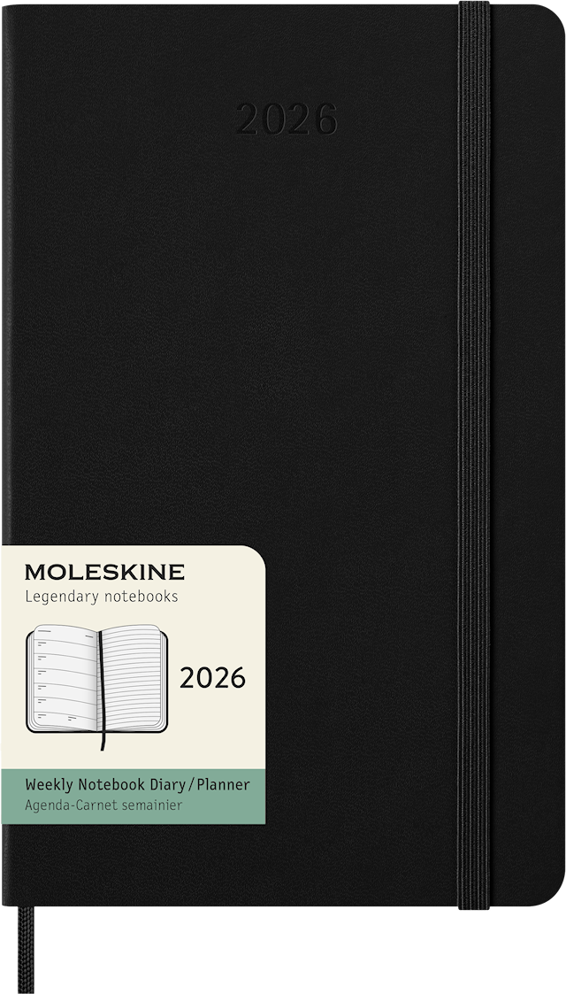 Tuotekuva 1 - Kalenteri 2026 Classic Hard 12M Week Note Large Musta Moleskine
