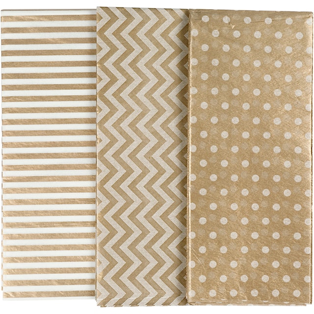 Produktbild 1 för Silkespapper Guld mönster 50x70 cm 6-pack