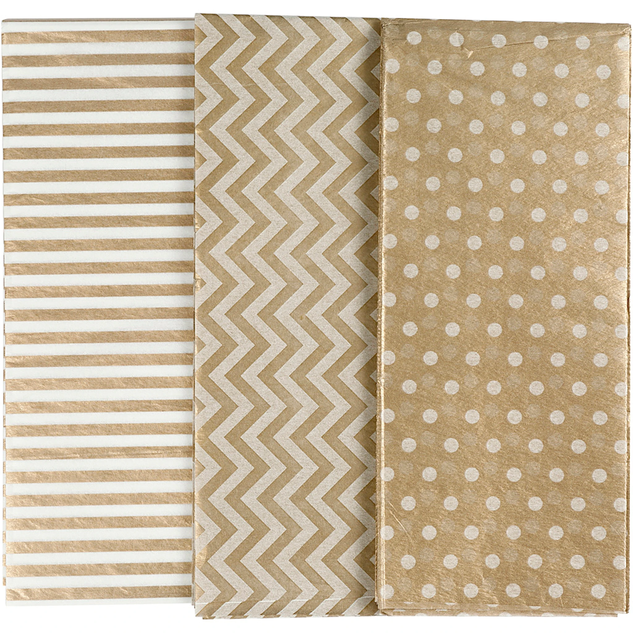 Tuotekuva ille Silkkipaperi, arkki 50x70 cm, 17 g, kulta, 6 ark/ 1 pkt