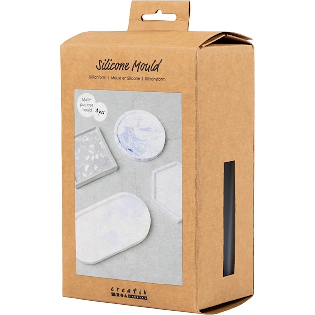 Produktbilde 2 for Silikonform, Firkant, sirkel, sekskant og oval, H: 1-1,5 cm, dia. 9-11,2 cm, 4 stk./ 1 pk.