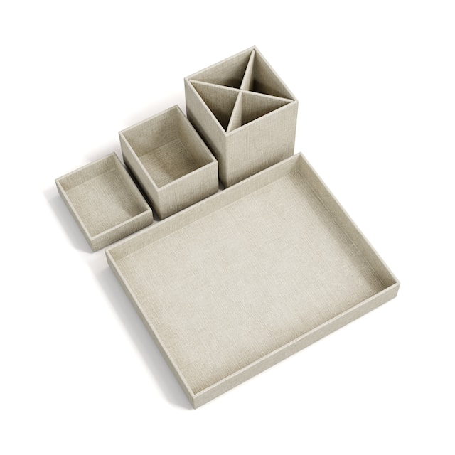 Produktbild 2 för Skrivbordsförvaring 4 delar Linen Bigso Box of Sweden