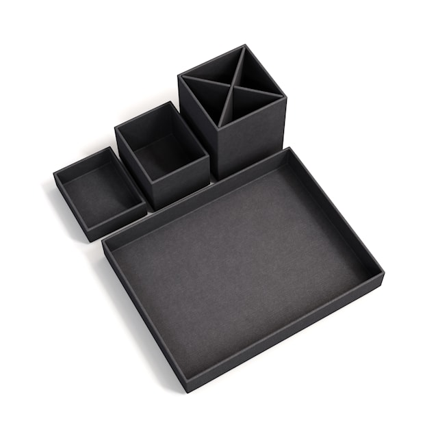 Produktbilde 2 for Skrivebordsoppbevaring 4 deler Black Bigso Box of Sweden