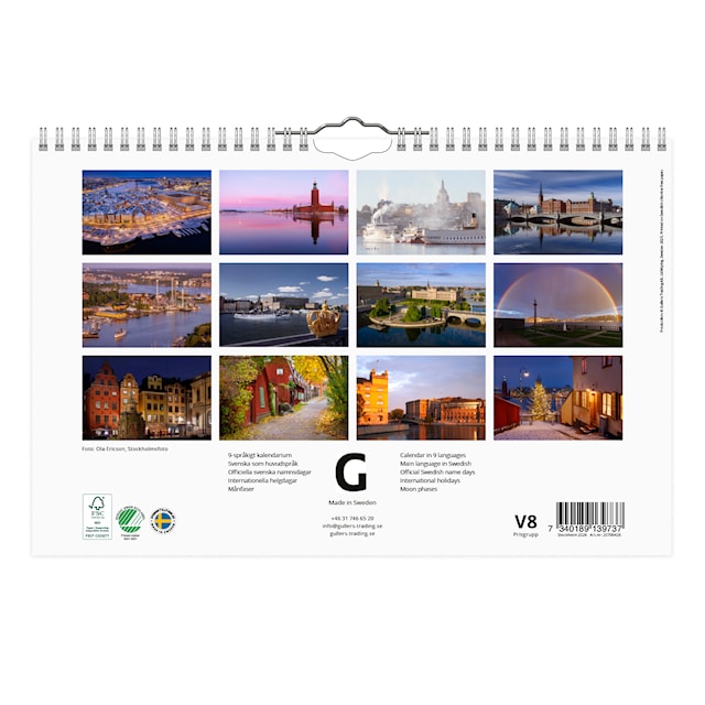 Produktbild 3 för Väggkalender Stockholm 2026