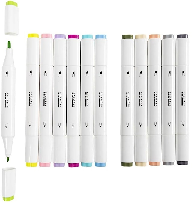 Produktbild 5 för Markers Illustration Pastell Dubbelspets 12-pack Creativ Company