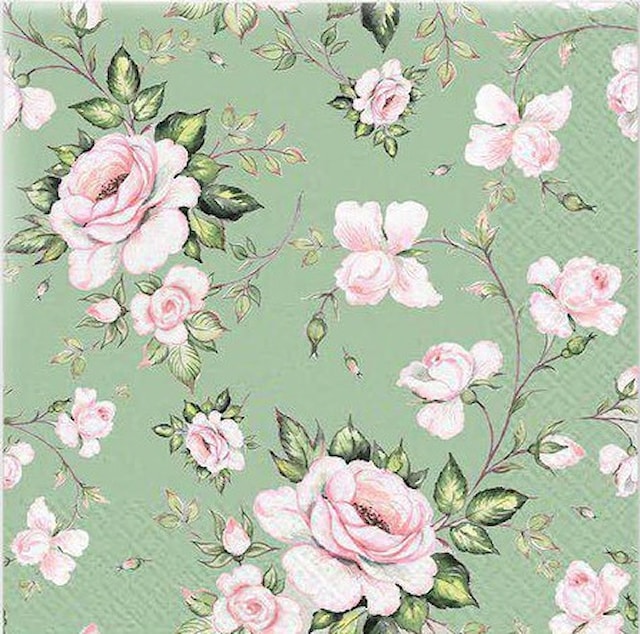 Produktbilde 1 for Matservietter Rosa roser 20-pack Gullers
