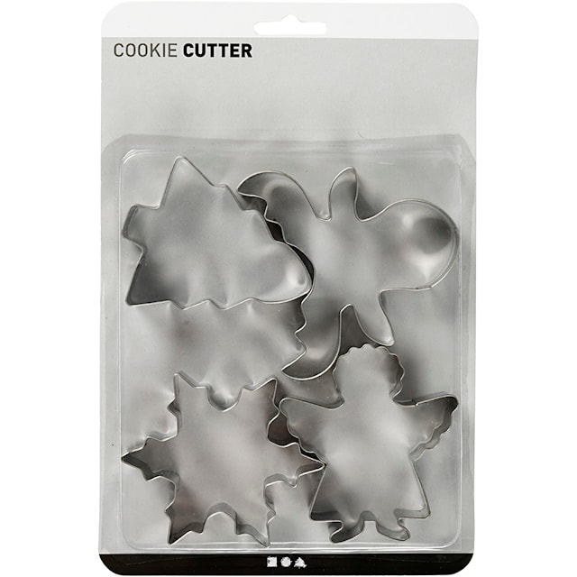 Produktbild 2 för Pepparkaksformar Julgran, Ängel, Ren, Snökristall 8 cm 4-pack