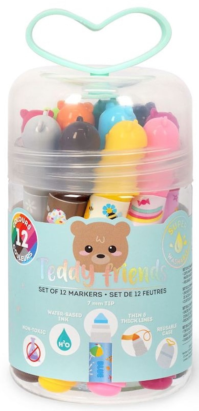 Tuotekuva 1 - Teddy Friends -tussit, 12 kpl sarja