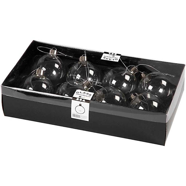 Produktbild 2 för Glaskula Tansparent Diameter 5,9 cm 8-pack