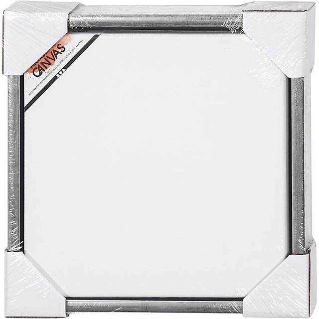 Produktbilde 2 for Lerret met ramme, str. 30x30 cm, 360 g, antikk sølv, hvit, 1 stk.