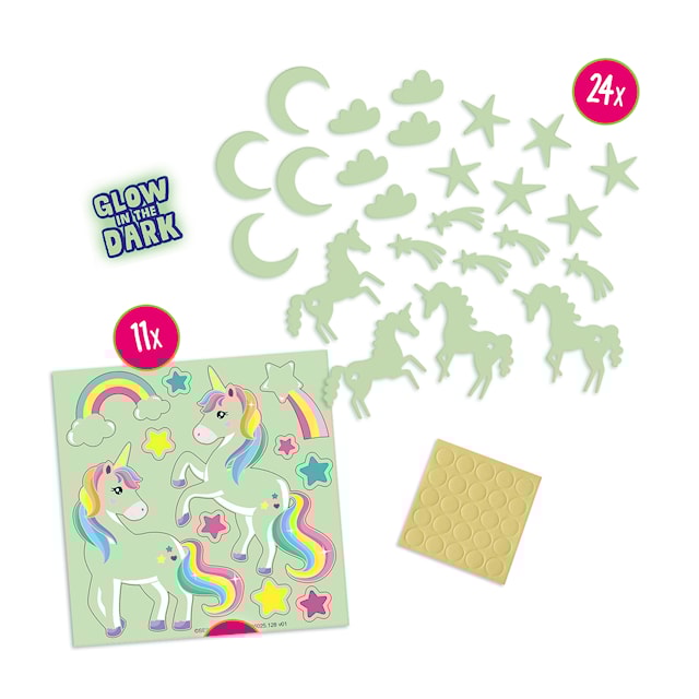 Produktbilde 2 for Enhjørninger Selvlysende veggpresenning fra SES Creative