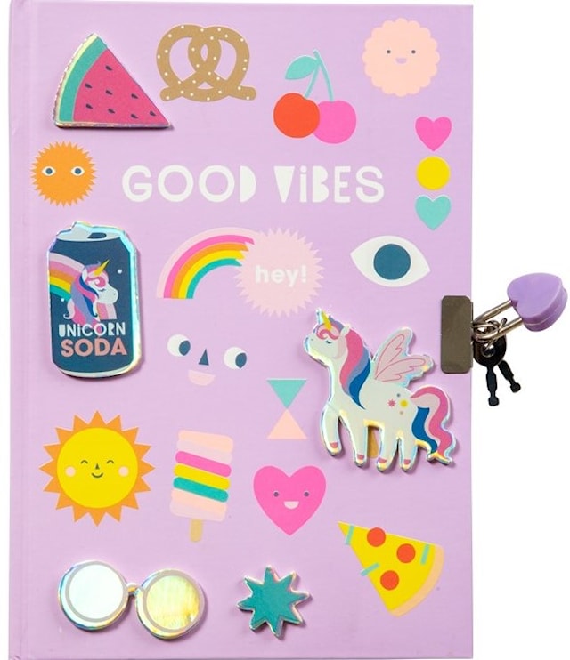 Dagbok med lås Good Vibes
