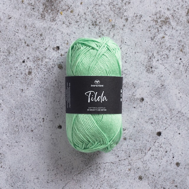Tilda Garn Bomullsmix 50 g marsipangrön 83 Svarta Fåret