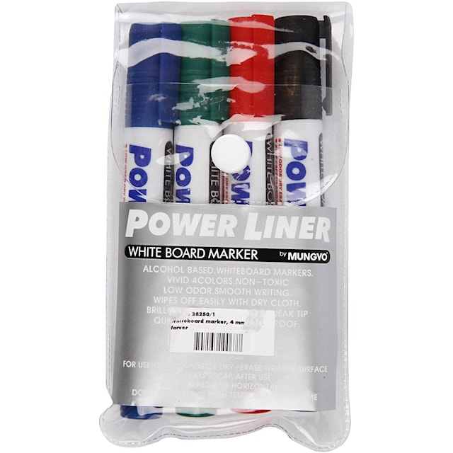 Produktbild 2 för Whiteboardpenna Svart Blå Grön Röd 4-pack