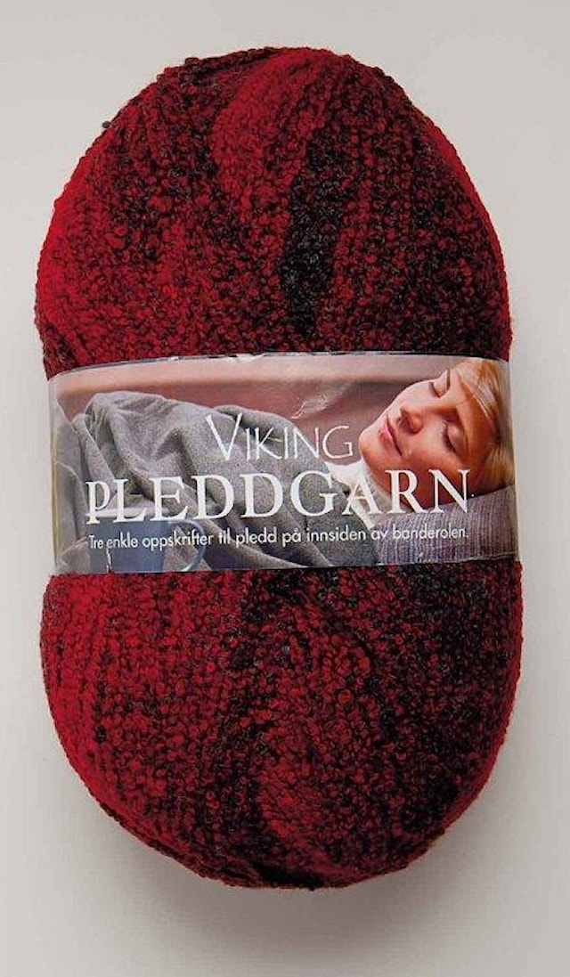 Pleddgarn 350 g Rød/sort 750 Viking Garn