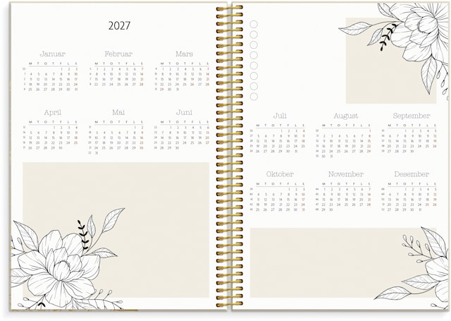 Produktbilde 6 for Kalender Life Planner 2026 A5 Bloom Beige Burde