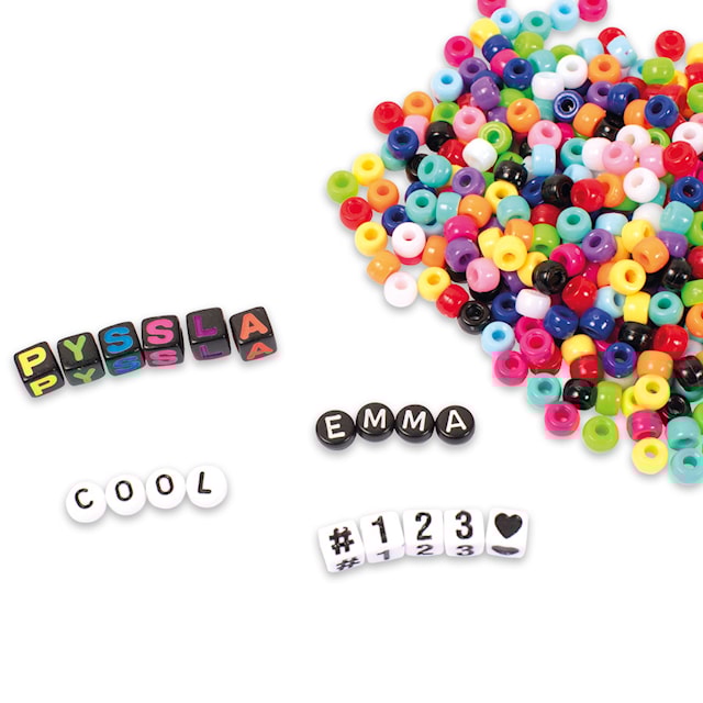 Produktbilde 2 for Bokstavperler i bøtte Ca 1000 perler 4 sorter Playbox