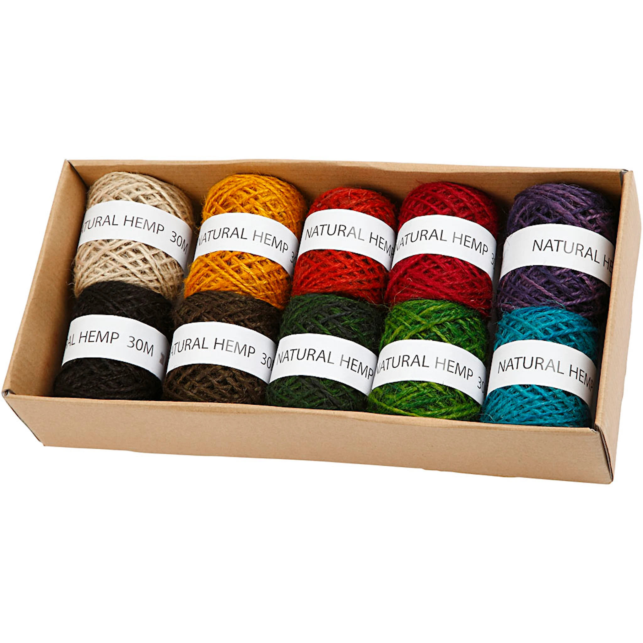 Tuotekuva ille Hamppunarulajitelma, paksuus 1-2 mm, värilajitelma, 10x30 m/ 1 pkt