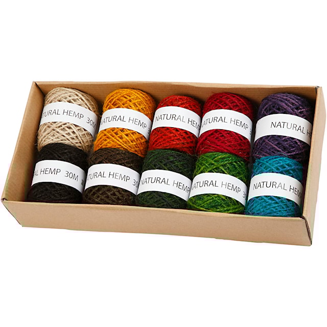 Produktbilde 1 for Naturhamp, tykkelse 1-2 mm, ass. farger, 10x30 m/ 1 pk.
