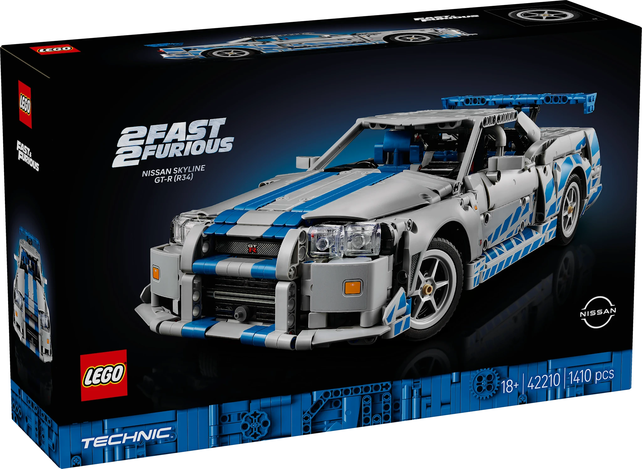 Tuotekuva ille 2 Fast 2 Furious Nissan Skyline GT-R (R34) ‑auto LEGO® Technic (42210)