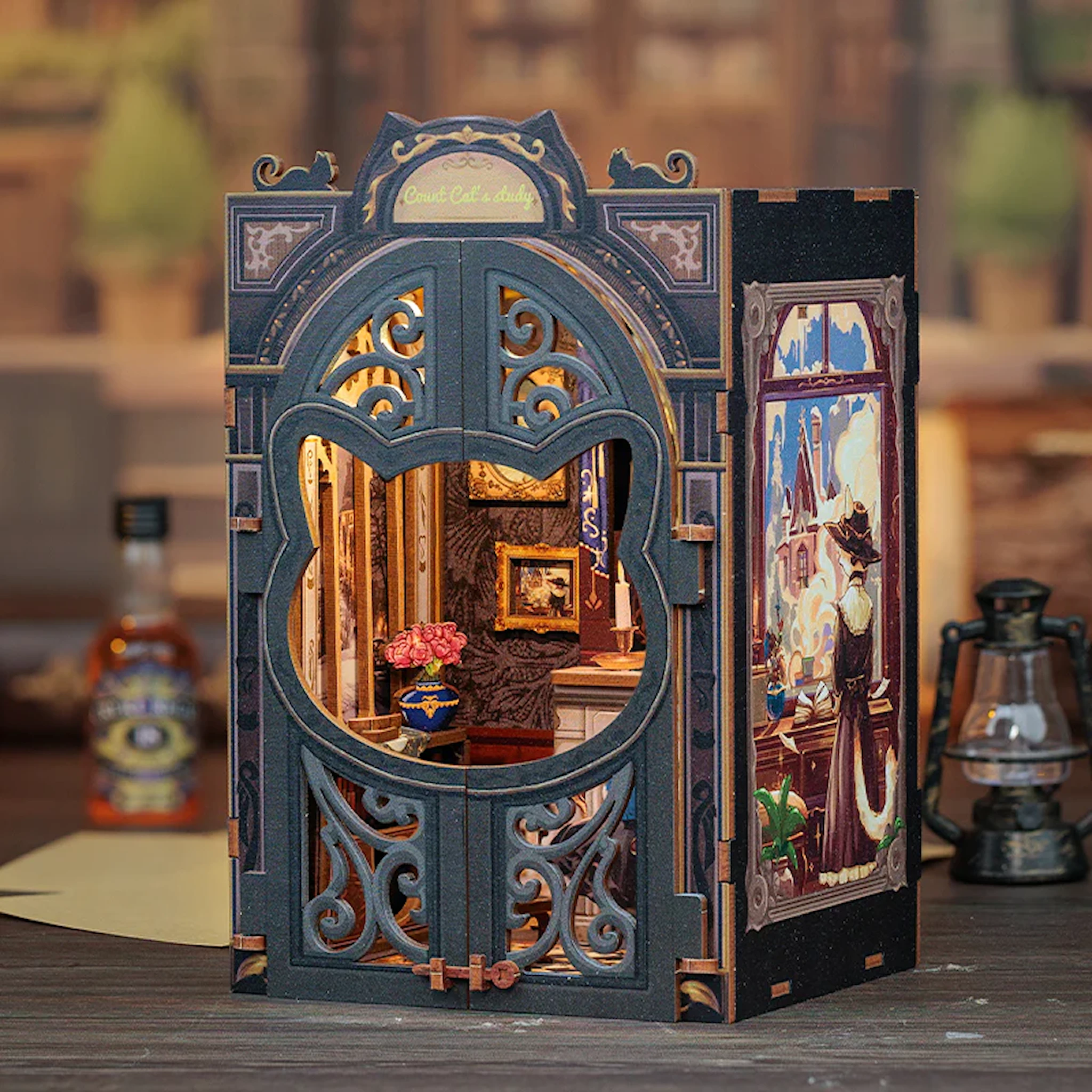Produktbild för Miniature Book Nook: Count Cat's Study