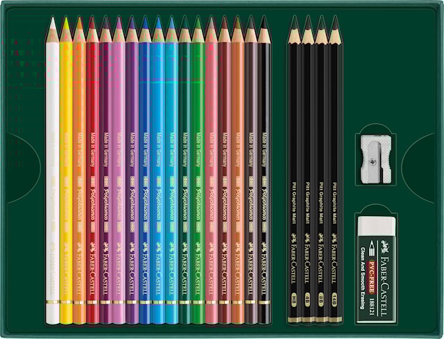 Produktbild 1 för Giftset Polychromos & Pitt Graphite Matt Small 23 delar Faber Castell