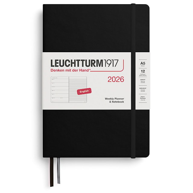 Weekly Planner & Notebook 2026 A5 Black Leuchtturm1917