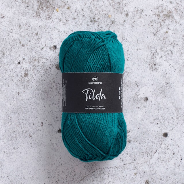 Tilda Garn Bomullsmix 50 g Petrol Charge (92) Svarta Fåret