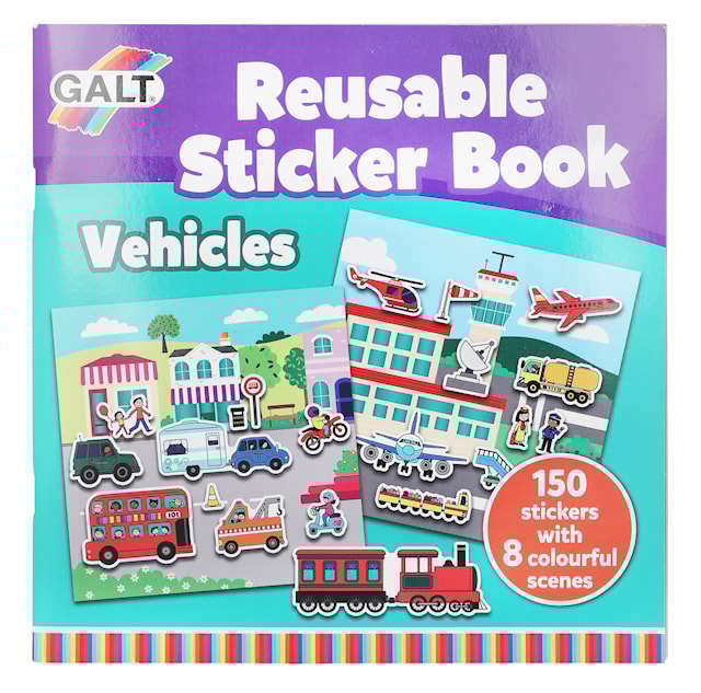 Produktbild 1 för Galt Stickerbok Fordon - Klistermärken Återanvändningsbara