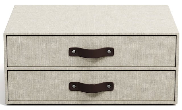 Produktbilde 1 for Skrivebordsskuff med 2 skuffer holder A4 Linen Bigso Box of Sweden