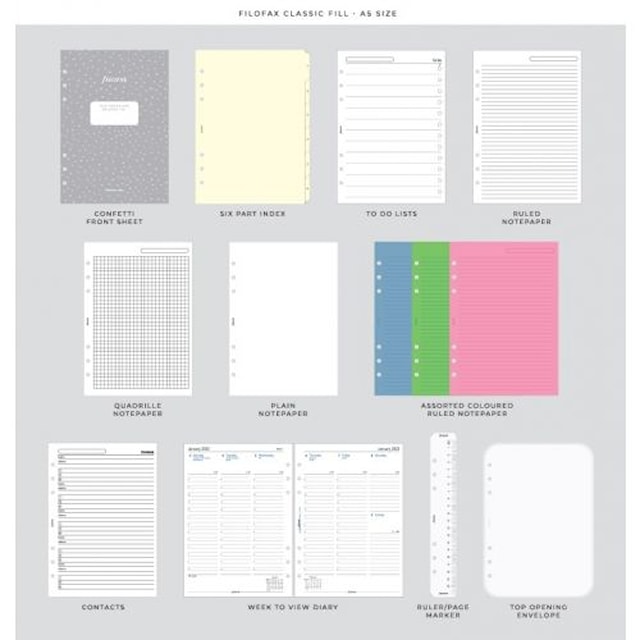 Tuotekuva 3 - Systemikalenteri A5 Confetti Rose Quartz Filofax