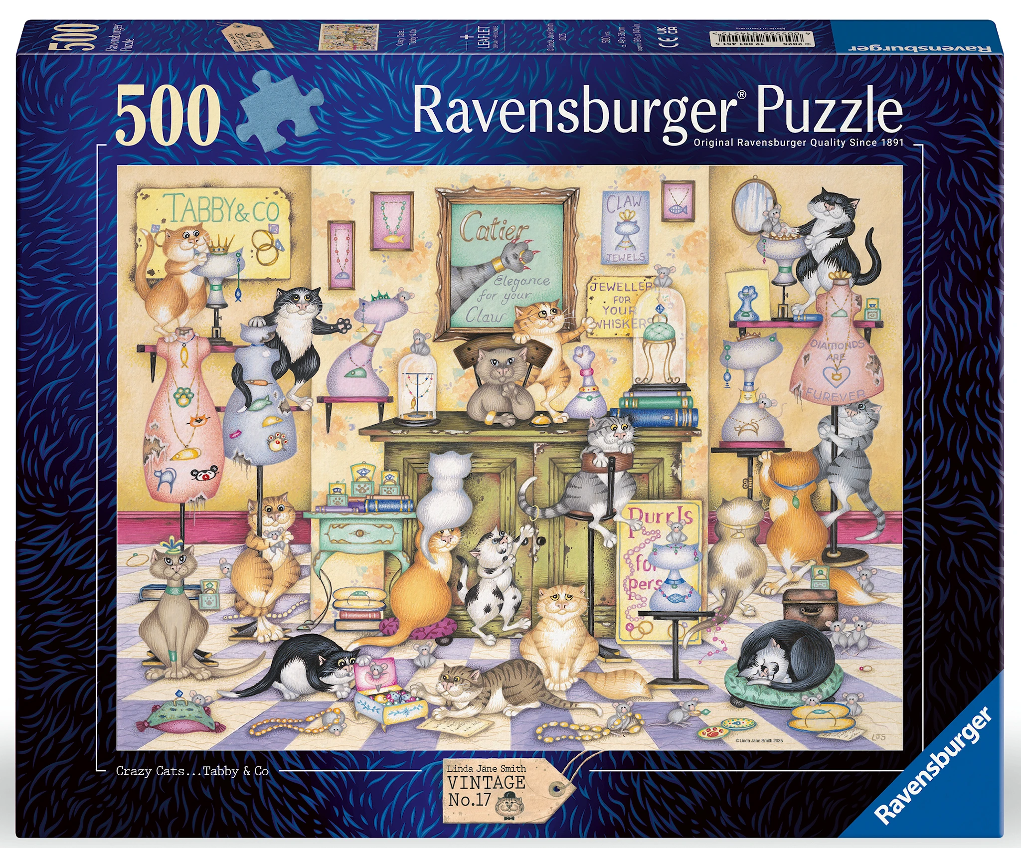 Tuotekuva ille Crazy Cats Taby &amp; Co. Palapeli 500 palaa, Ravensburger