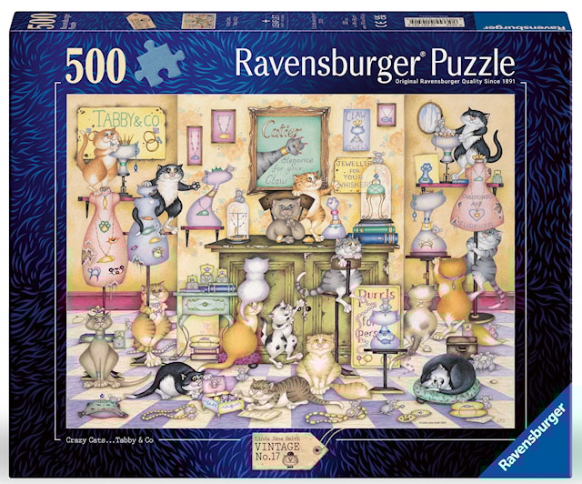Produktbilde 1 for Crazy Cats Taby &amp; Co. Puslespill 500 brikker, Ravensburger