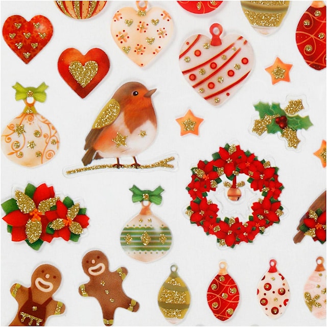 Produktbild 3 för Klistermärken Julkulor 15x16,5 cm 1 ark