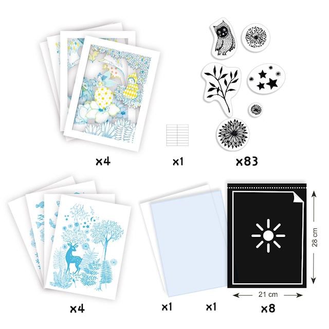 Produktbild 3 för Skapa med Ljus och Cyanotopi Sagoskog 8 Ark Djeco