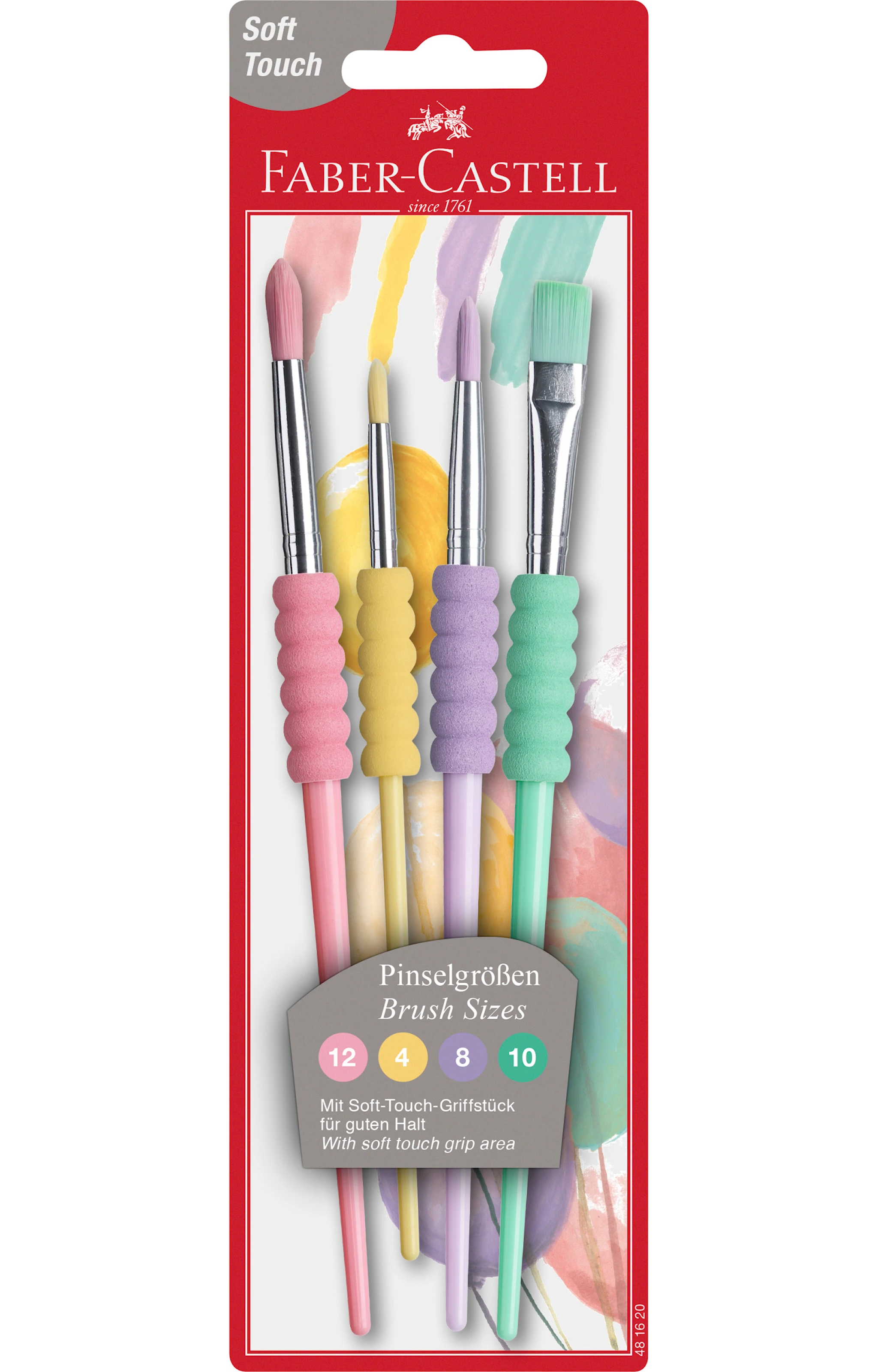 Produktbild för Faber-Castell Pensel-set, Soft Grip Pastell, 4 Penslar