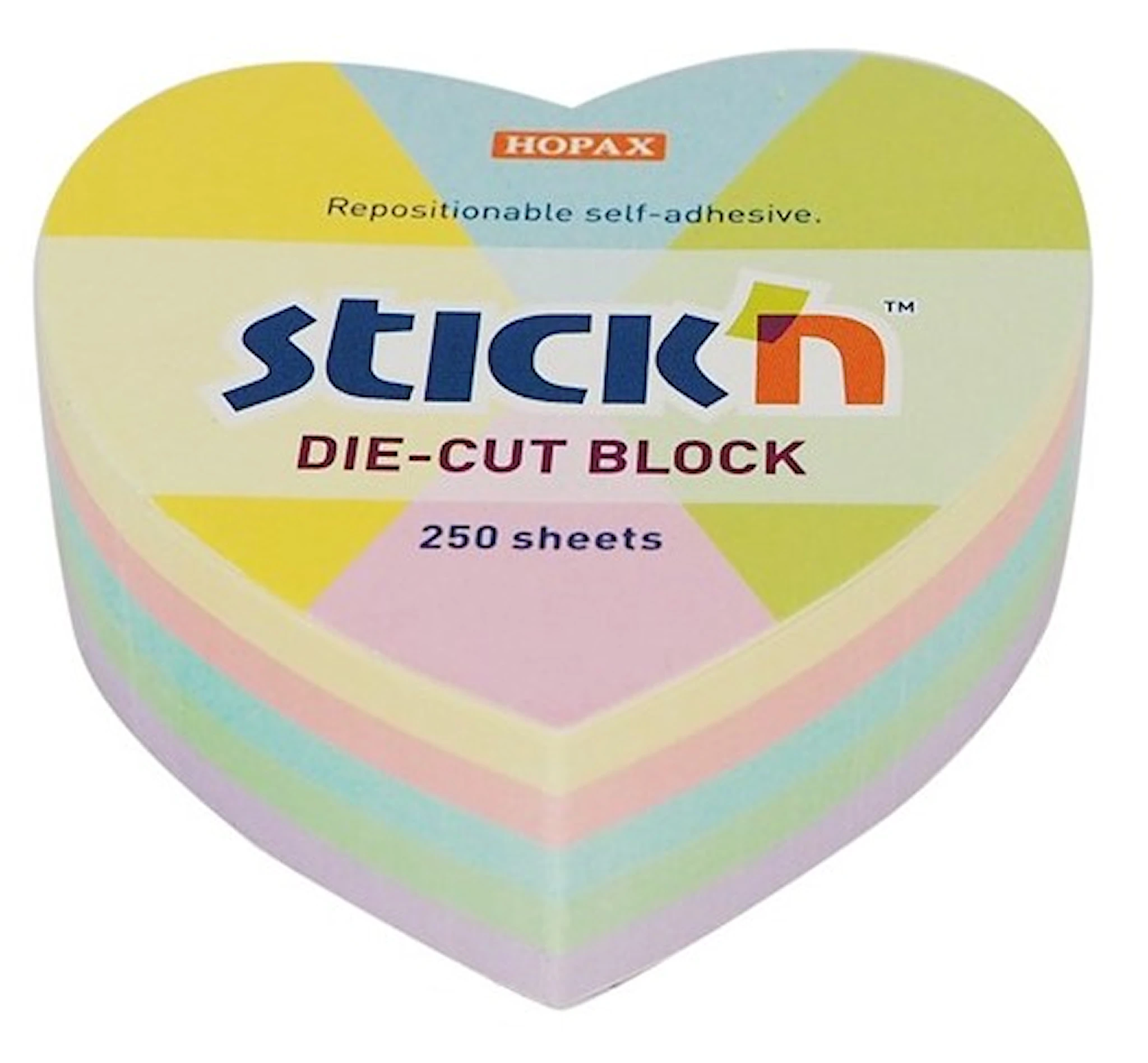Produktbild för Notisblock Pastell Hjärta 64x67 mm Stick'n