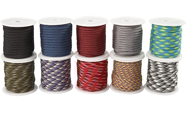 Produktbilde 1 for Imitert Fallskjermsnor, B: 5 mm, ass. farger, 100 m, 10x10 m/ 1 pk.
