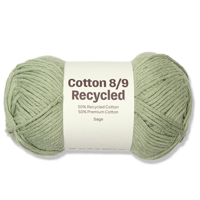 Cotton 8/9 Garn 100g Recycled Sage A799 Adlibris