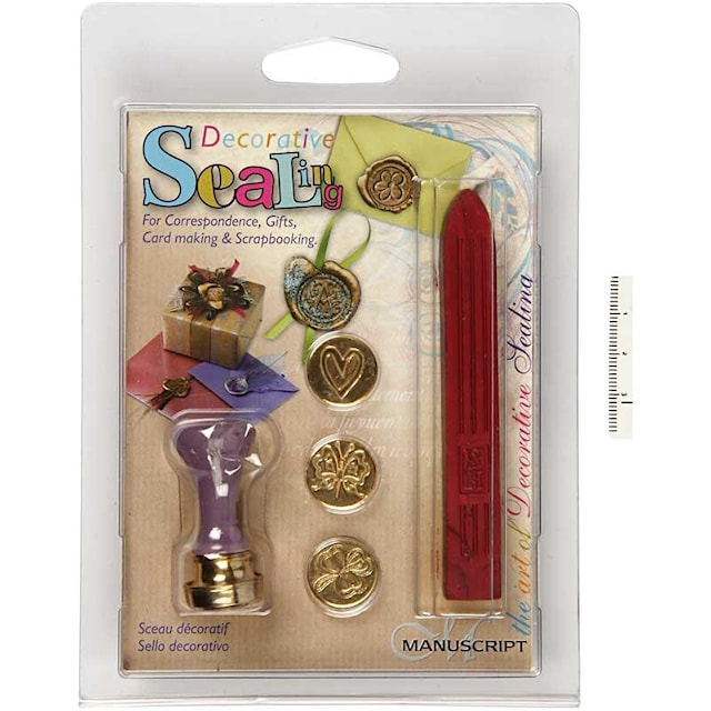 Tuotekuva 2 - Sinettisetti, sydän, apilanlehti, perhonen, halk. 18 mm, 1 set