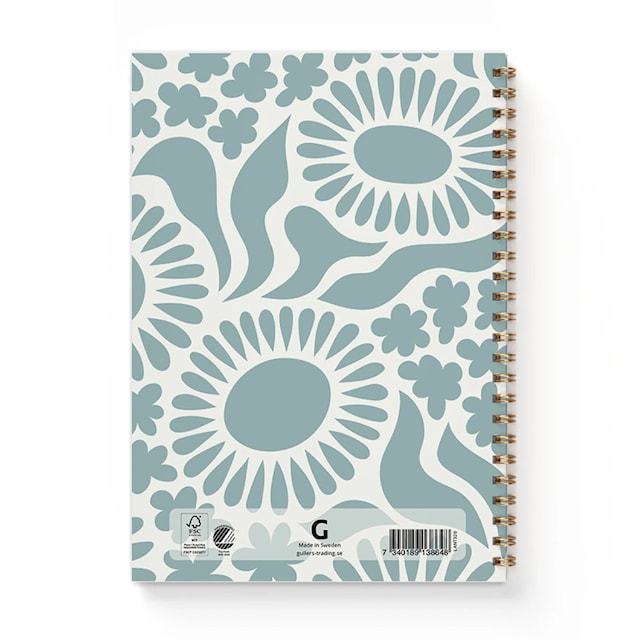 Tuotekuva 3 - Muistikirja A5 Kukka Aqua