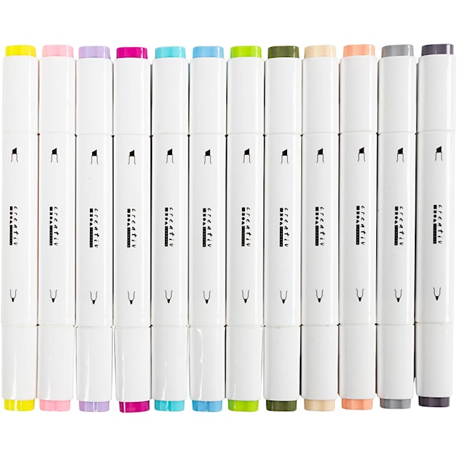Produktbild 6 för Markers Illustration Pastell Dubbelspets 12-pack Creativ Company