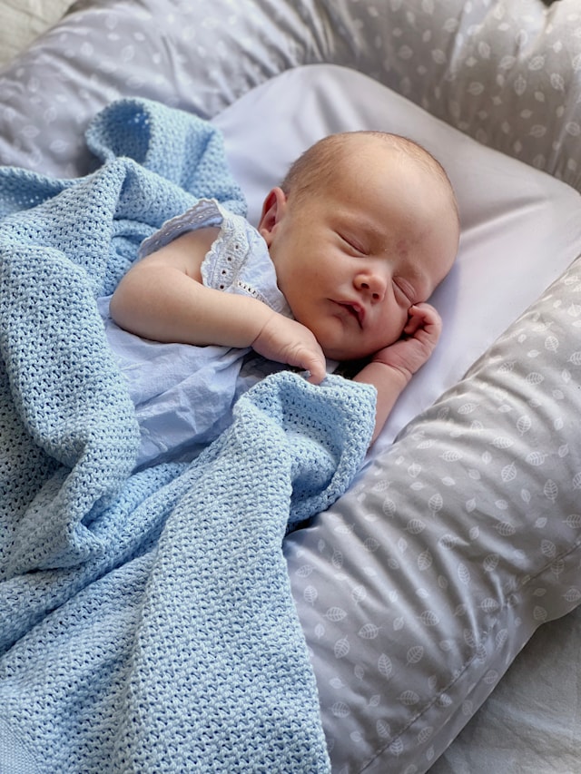 Produktbild 3 för Babyfilt Soft Grid EKO True Blue Vinter & Bloom