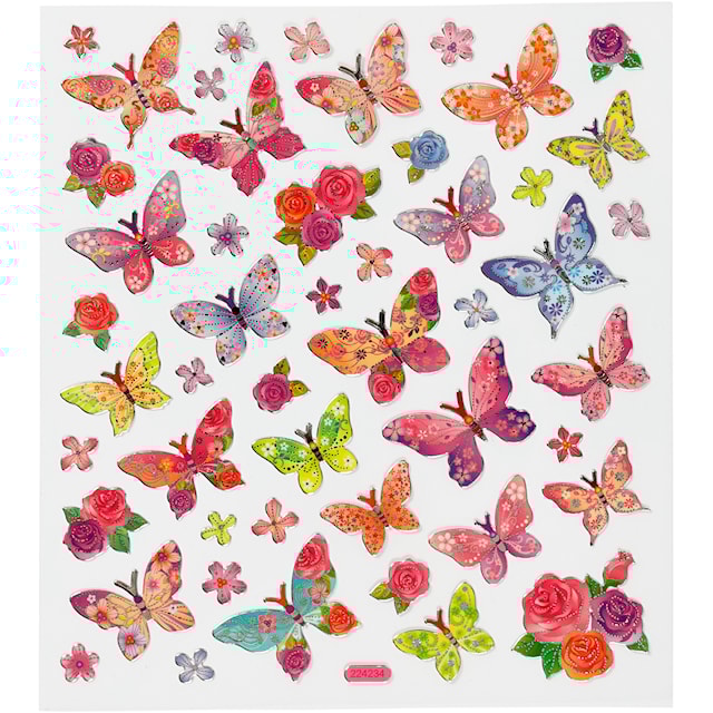 Produktbild 1 för Klistermärken fjärilar 15x16,5 cm 1 ark