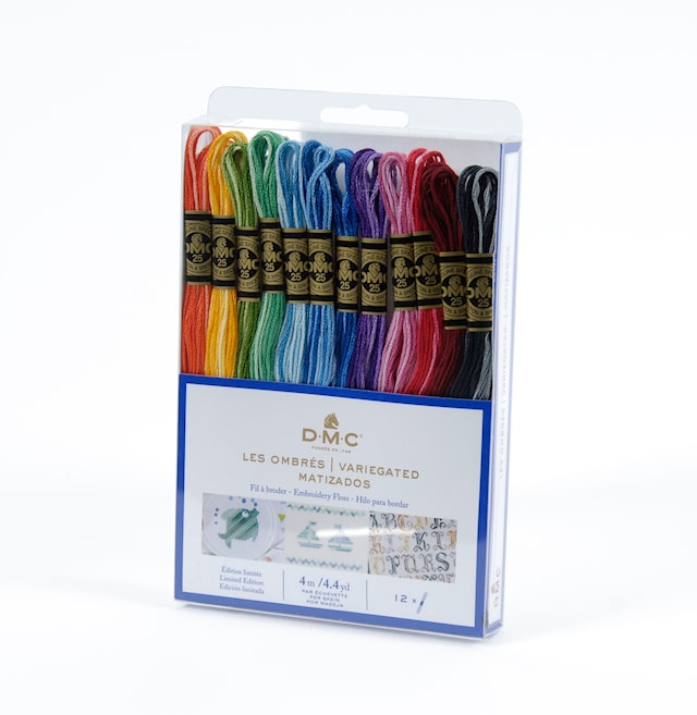 Mouliné Broderigarn Pakke Variegated 12 Farger DMC