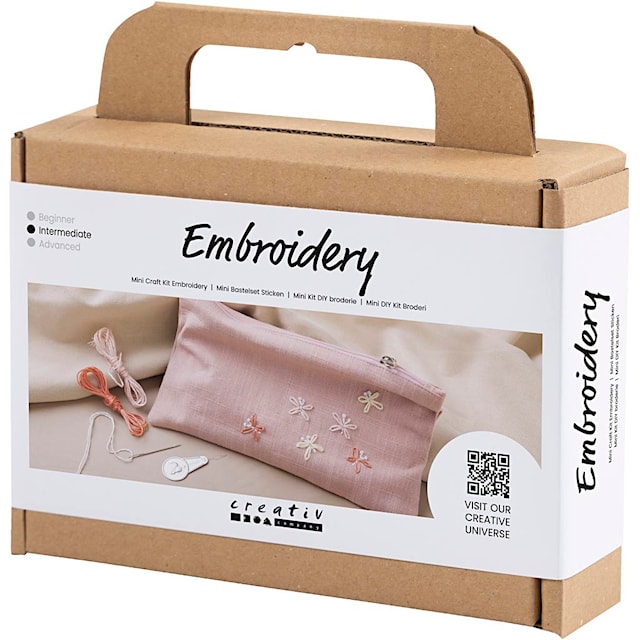 Produktbild 4 för Mini DIY Kit Broderi, Kuvertväska, dusty rose, 1 förp.