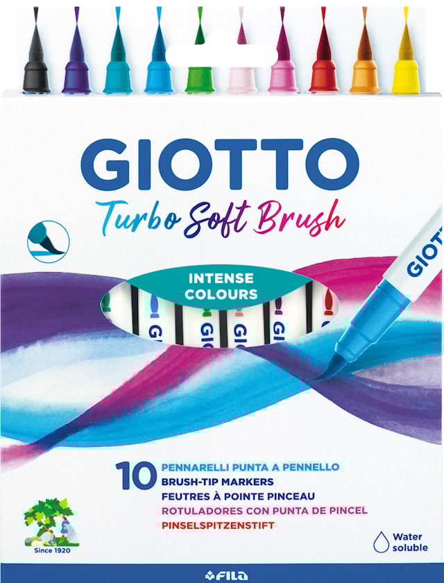 Tuotekuva 1 - Brushpen Vakiovärit 10-pack Giotto Turbo